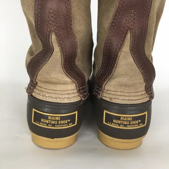L.L. Bean Tall Waxed Canvas Duck Boots Women’s Sz 6 Maine Hunting Shoes Lace Up
