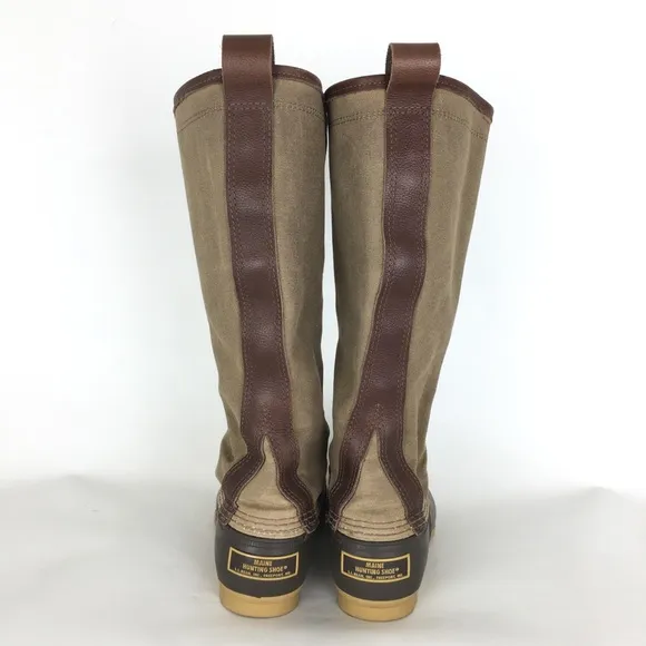 L.L. Bean Tall Waxed Canvas Duck Boots Women’s Sz 6 Maine Hunting Shoes Lace Up