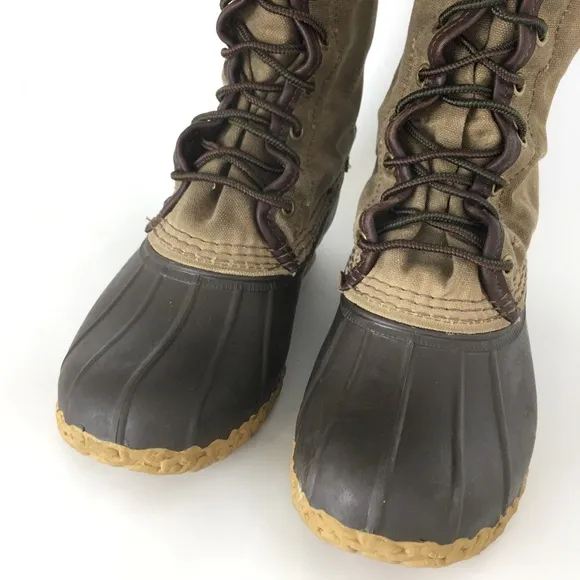 L.L. Bean Tall Waxed Canvas Duck Boots Women’s Sz 6 Maine Hunting Shoes Lace Up
