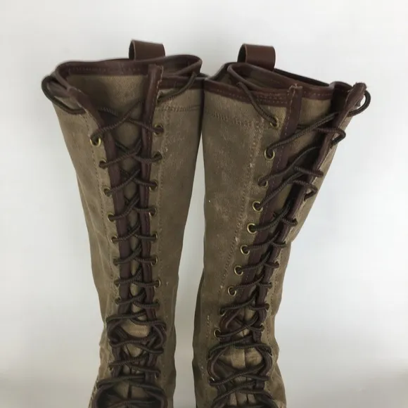 L.L. Bean Tall Waxed Canvas Duck Boots Women’s Sz 6 Maine Hunting Shoes Lace Up