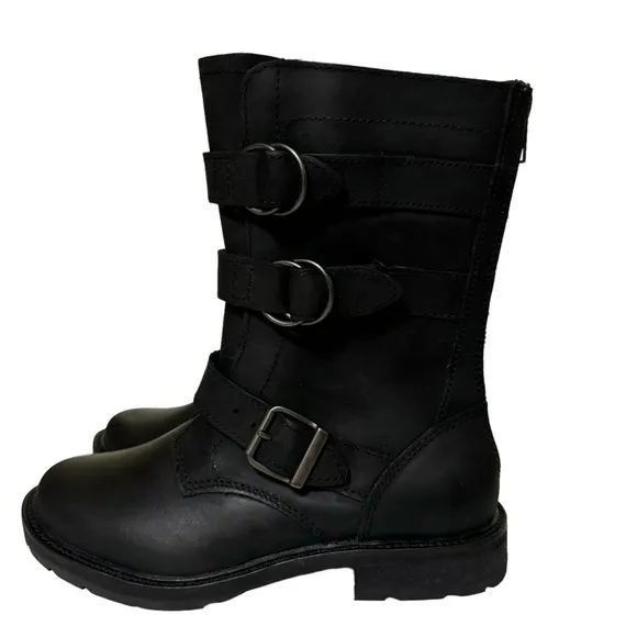 L.L. Bean Women’s Old Port Mid Moto Black Boots Like New Size 6