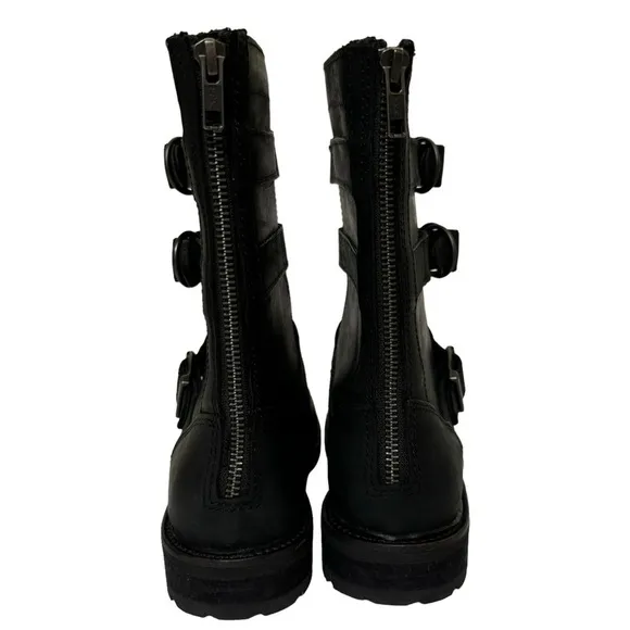 L.L. Bean Women’s Old Port Mid Moto Black Boots Like New Size 6