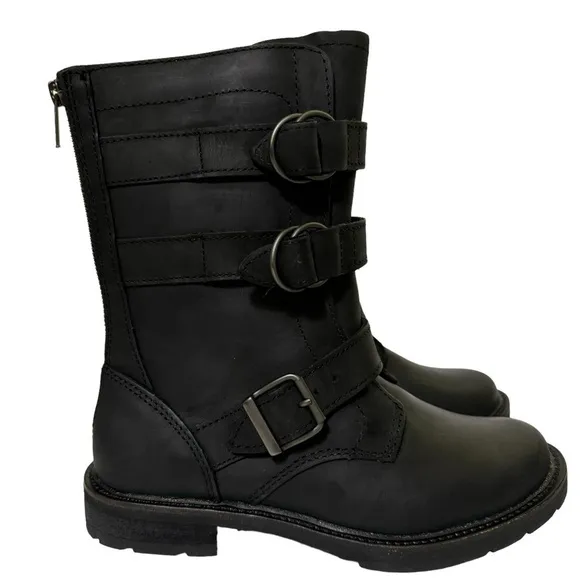 L.L. Bean Women’s Old Port Mid Moto Black Boots Like New Size 6