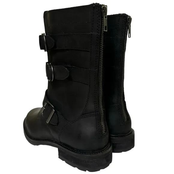 L.L. Bean Women’s Old Port Mid Moto Black Boots Like New Size 6