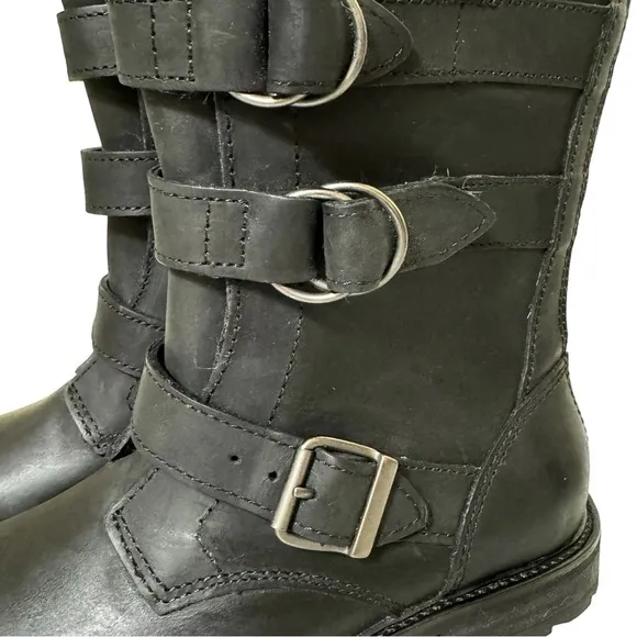 L.L. Bean Women’s Old Port Mid Moto Black Boots Like New Size 6
