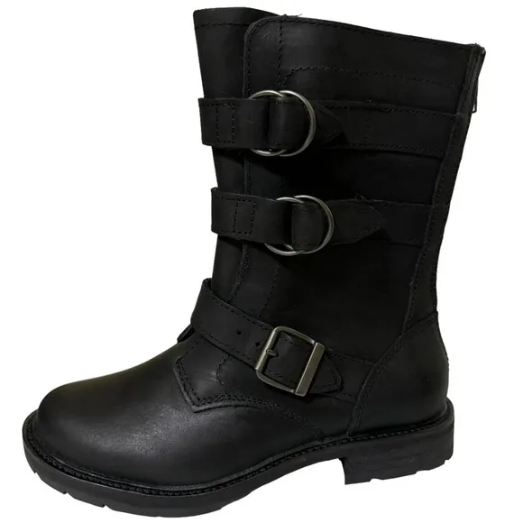 L.L. Bean Women’s Old Port Mid Moto Black Boots Like New Size 6