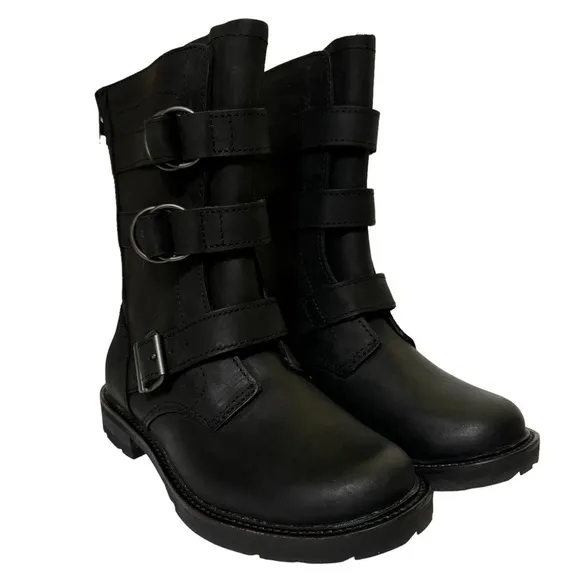 L.L. Bean Women’s Old Port Mid Moto Black Boots Like New Size 6
