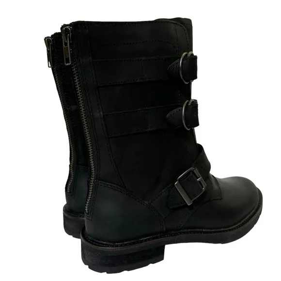 L.L. Bean Women’s Old Port Mid Moto Black Boots Like New Size 6