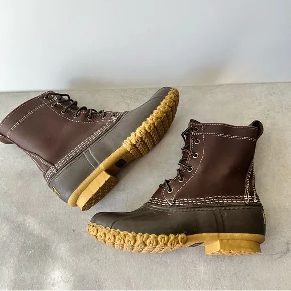 L.L.Bean 8” Brown Duck Boots Size 4M