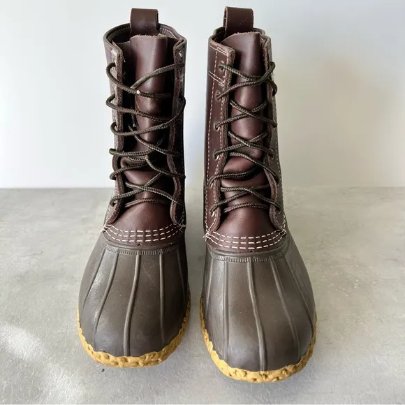 L.L.Bean 8” Brown Duck Boots Size 4M