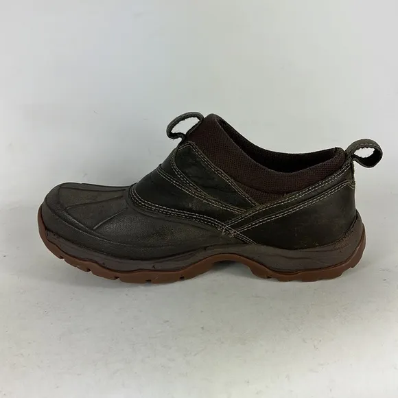 Llbean brown waterproof storm chaser slip on athletic shirt boots men’s size 9