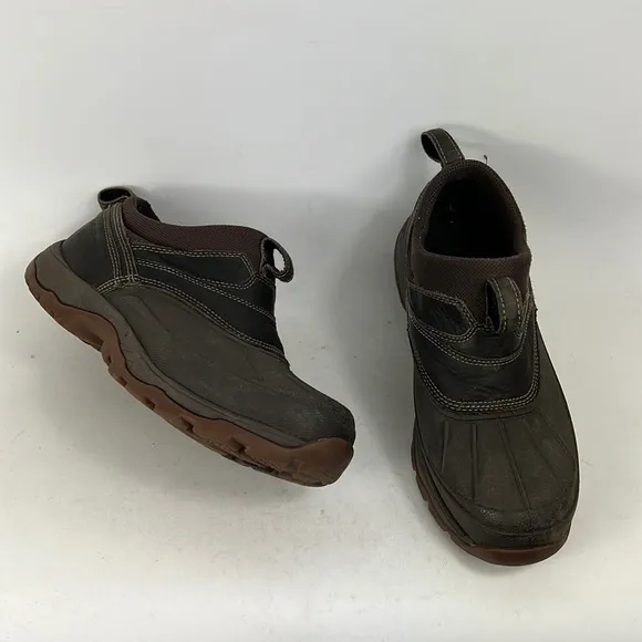 Llbean brown waterproof storm chaser slip on athletic shirt boots men’s size 9