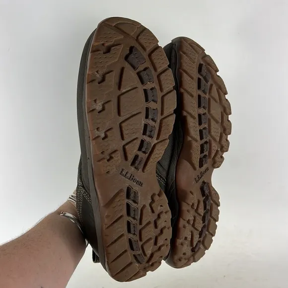 Llbean brown waterproof storm chaser slip on athletic shirt boots men’s size 9