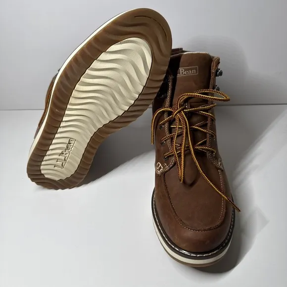 L.L.Bean Men's Stonington Moc Toe Boots - Size 8‎ - NEW Dark Oakwood 507137