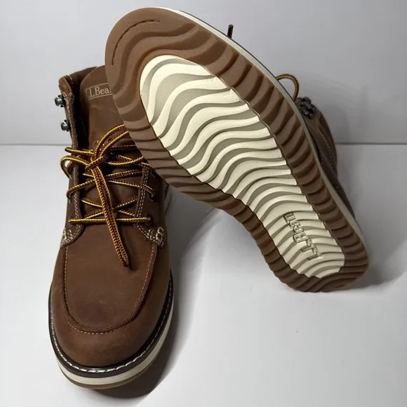 L.L.Bean Men's Stonington Moc Toe Boots - Size 8‎ - NEW Dark Oakwood 507137