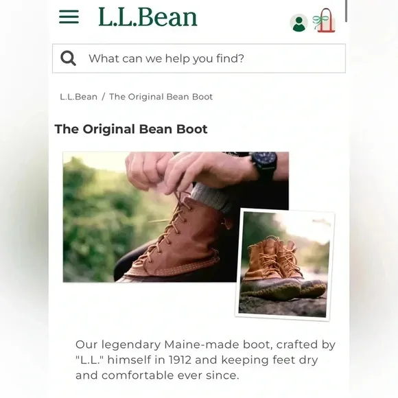 L.L.Bean Original Duck Boots 8&quot; Bison Dark Brown/Brick Red Size Men’s 7