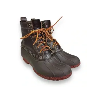 L.L.Bean Original Duck Boots 8&quot; Bison Dark Brown/Brick Red Size Men’s 7