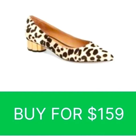 LÍNEA PAOLO  LEOPARD 🐆 block HEELS GOLD HEELS size9M. Slightly used.