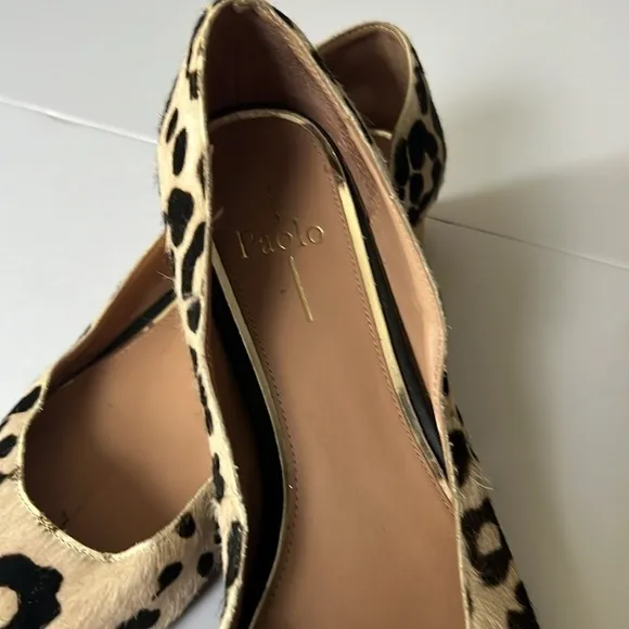 LÍNEA PAOLO  LEOPARD 🐆 block HEELS GOLD HEELS size9M. Slightly used.