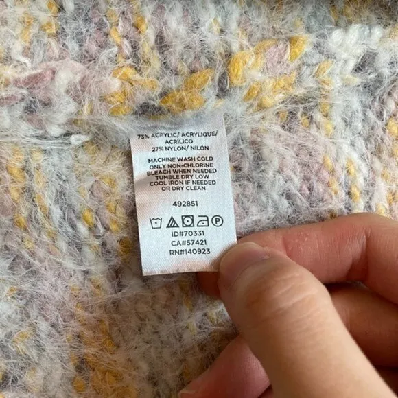Loft Eyelash Multicolor Oversize Cardigan Size L NWOT