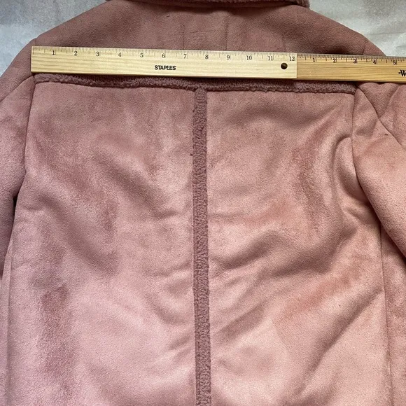 Loft Women's Faux Suede Aviator Jacket Magic Mauve XS NWT