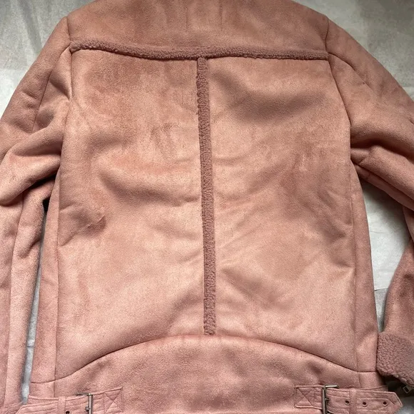 Loft Women's Faux Suede Aviator Jacket Magic Mauve XS NWT