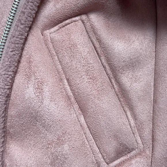 Loft Women's Faux Suede Aviator Jacket Magic Mauve XS NWT