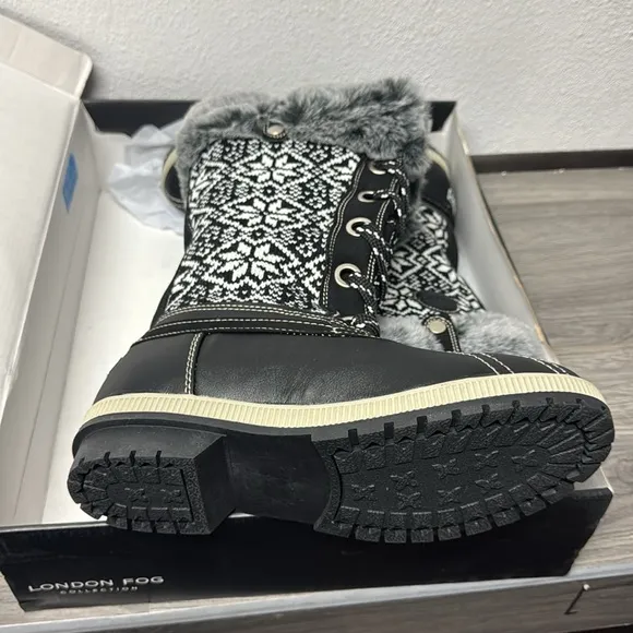 London Fog Melton 2 Women's Winter Boots Black and Gray Winter Boots