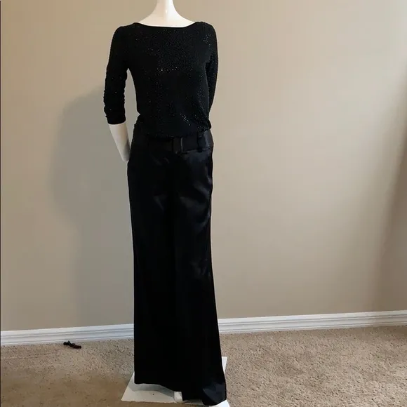 Long sleeve boat neck fully beaded lightweight top