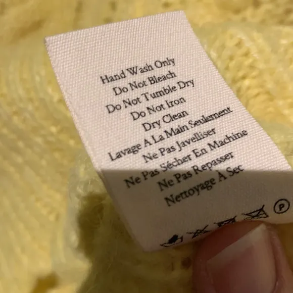 LoveShackFancy Vyoma Pullover Alpaca Sweater in Yellow Size Small Like New
