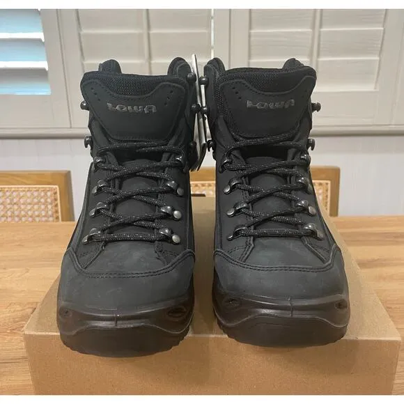 LOWA Women's Renegade GTX Mid Hiking Boots Black Nubuck Size 7 US 38 EU NWOB
