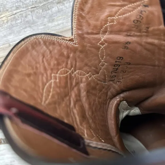 Lucchese Classics Ox Blood Brown Label Italian Goat Skin Roper BOOTS 9.5 E
