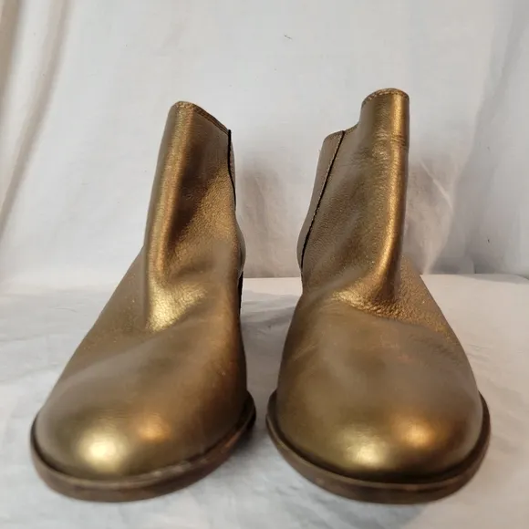 Lucky Brand Women's Belvva bronze Leather Ankle Boots Booties Size 8.5