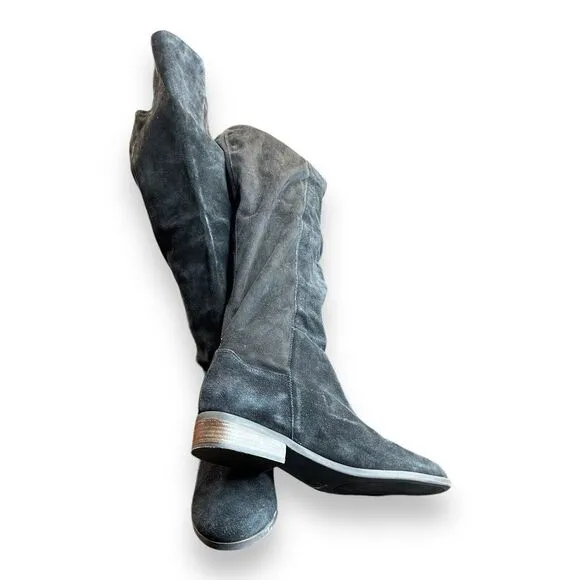 Lucky Brand Women's Size 9.5M Black Calypso Leather/Suede Over-The-Knee Boots