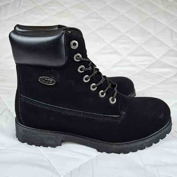 Lugz Convoy 6 Inch Lace Up Black Suede Casual Boots MCNWD-001 Mens 9.5 Size 43