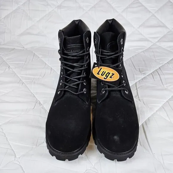 Lugz Convoy 6 Inch Lace Up Black Suede Casual Boots MCNWD-001 Mens 9.5 Size 43