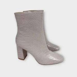 Lulus Women’s Size 11 Pale Pink Crocodile Embossed Faux Leather Boots New