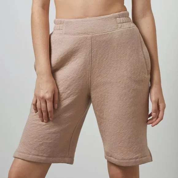 Lunya Restore Double Faced Short Otium Tan Heather Size Medium