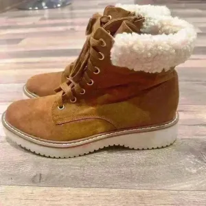 Madden Girl Cognac Faux Fur Boots for Women Sz. 8