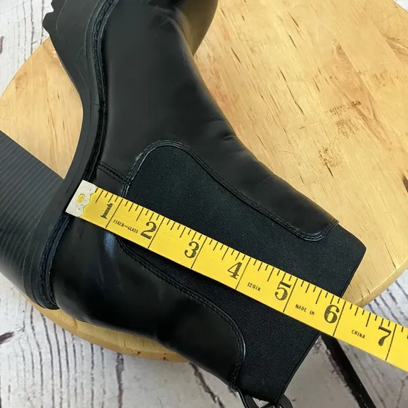 Madden Girl Kraze Boots Womens Sz 10 Black Chunky Blcok Heel Y2k Goth Round Toe