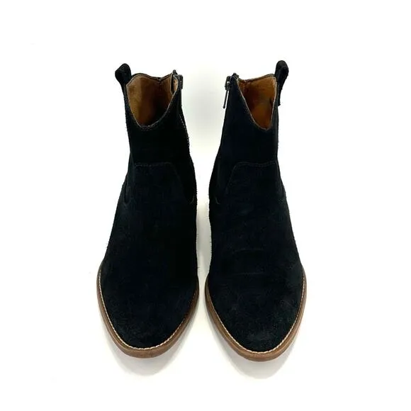 MADEWELL 1937 FOOTWEAR &quot;BARNWOOD&quot; BLACK SUEDE COWGIRL/COWBOY ANKLE BOOTS/BOOTIES
