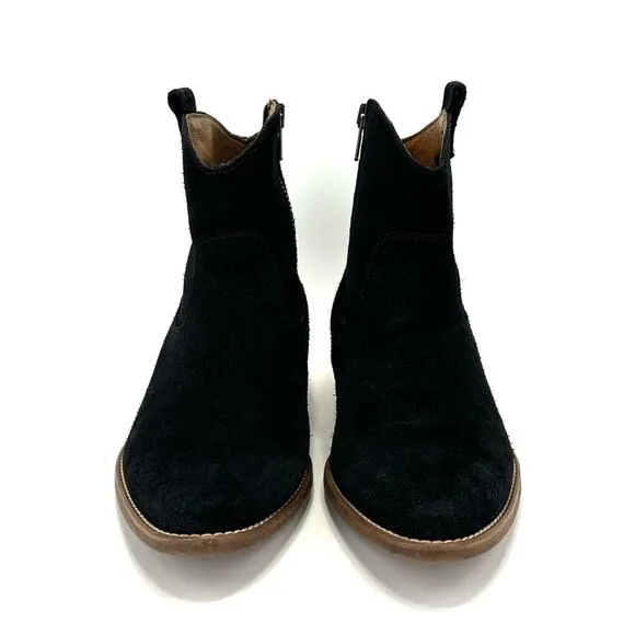 MADEWELL 1937 FOOTWEAR &quot;BARNWOOD&quot; BLACK SUEDE COWGIRL/COWBOY ANKLE BOOTS/BOOTIES