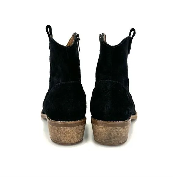 MADEWELL 1937 FOOTWEAR &quot;BARNWOOD&quot; BLACK SUEDE COWGIRL/COWBOY ANKLE BOOTS/BOOTIES
