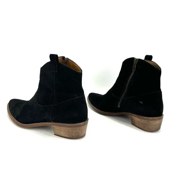 MADEWELL 1937 FOOTWEAR &quot;BARNWOOD&quot; BLACK SUEDE COWGIRL/COWBOY ANKLE BOOTS/BOOTIES