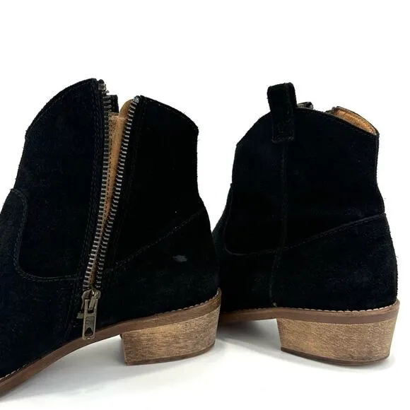 MADEWELL 1937 FOOTWEAR &quot;BARNWOOD&quot; BLACK SUEDE COWGIRL/COWBOY ANKLE BOOTS/BOOTIES