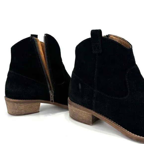 MADEWELL 1937 FOOTWEAR &quot;BARNWOOD&quot; BLACK SUEDE COWGIRL/COWBOY ANKLE BOOTS/BOOTIES