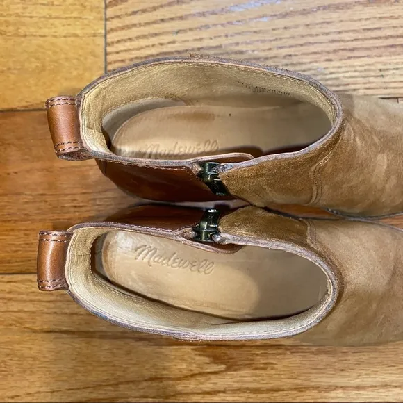 MADEWELL BROWN THE ASHER BOOT IN SUEDE AND LEATHER SIZE 8
