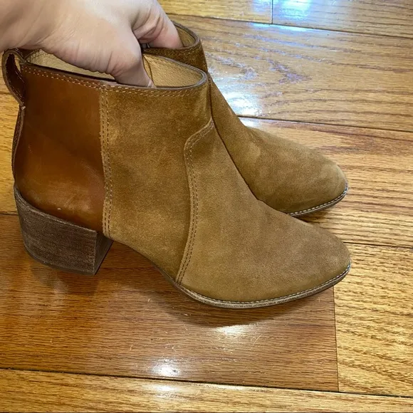 MADEWELL BROWN THE ASHER BOOT IN SUEDE AND LEATHER SIZE 8