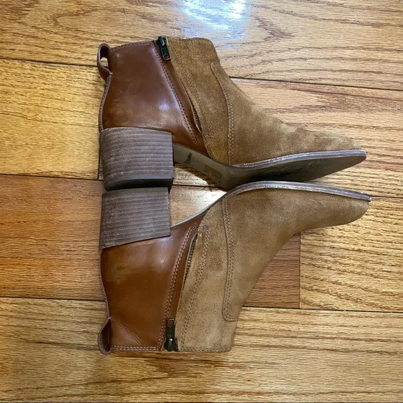 MADEWELL BROWN THE ASHER BOOT IN SUEDE AND LEATHER SIZE 8