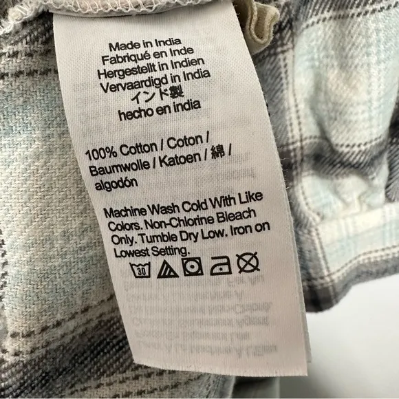 Madewell Celestial Blue Flannel Button-Front Midi Dress Size 6